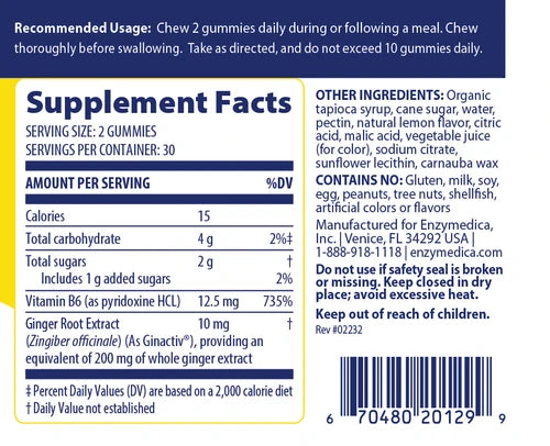 Ginger & Vit B6 Gummies 60 caps